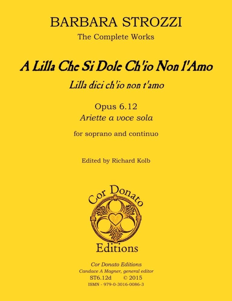 Cover of A Lilla Che Si Dole Ch'io Non l'Amo