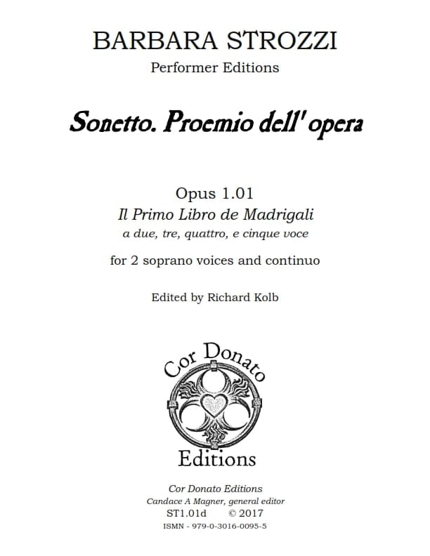Cover of Sonetto Proemio dell'Opera