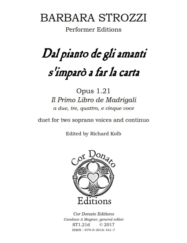 Cover of Dal Pianto de gli Amanti s'Imparò a Far La Carta