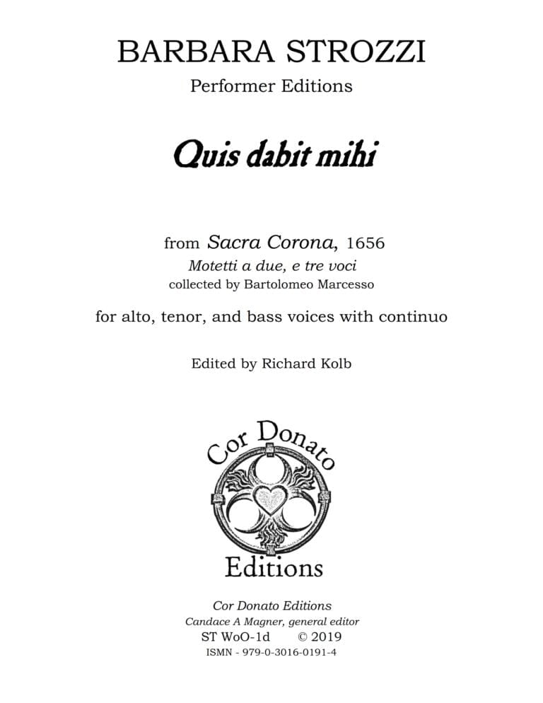 Cover of Quis Dabit Mihi